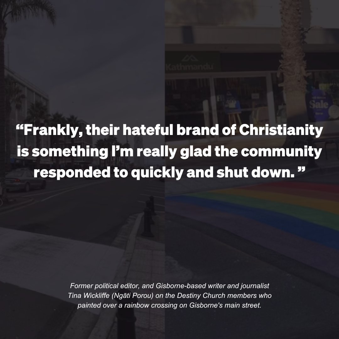 “There isn’t an anti-trans wairua here. That’s Destiny Church, and they don’t have high profile in this community whatsoever.”

On the latest episode of Mata with Mihingarangi Forbes, panelist Tina Wickliffe discusses the anti-trans protests in Gisborne: rnz.co.nz/programmes/mat…