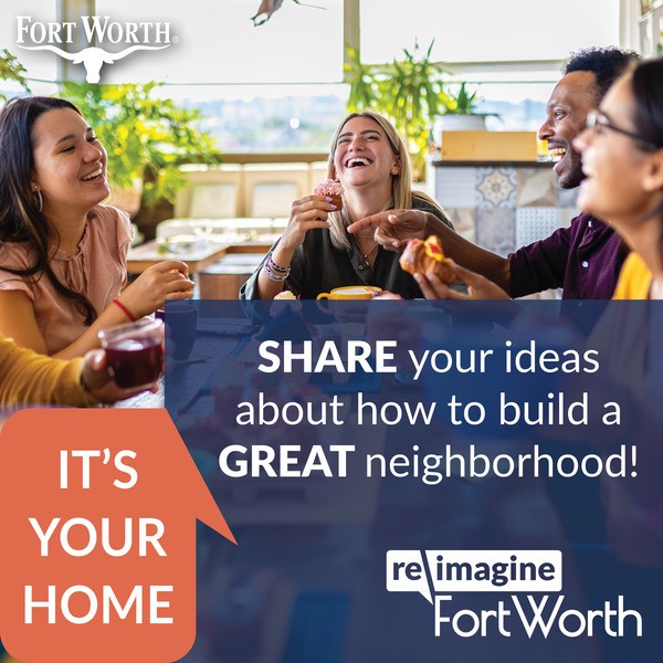 The @CityofFortWorth 2050 Comprehensive Plan open meetings kick off tonight! Join a Help Plan FW meeting to share your thoughts on Fort Worth's future. For more information on the plan and the full schedule of engagement opportunities, visit bit.ly/reimagineFortW….