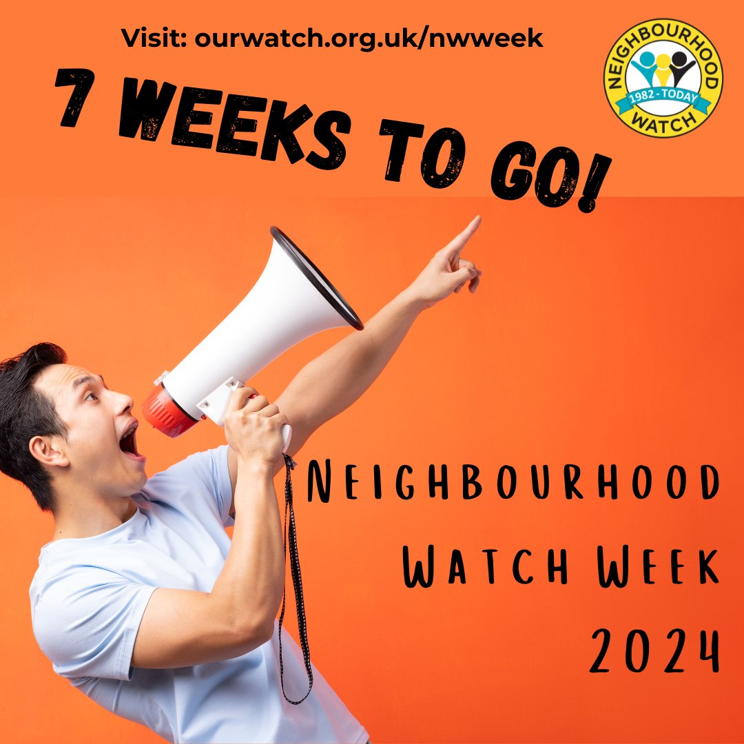 🎉 7 weeks to go until we celebrate Neighbourhood Watch Week! 📢 From The Big Lunch with @edencommunities to Loneliness Awareness Week with @marmaladetrust, there's lots of ways to get involved with the #MonthofCommunity this June! 👉 More info: bit.ly/4aIbuQi