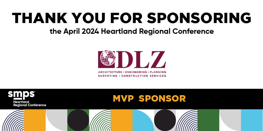 A huge thank you to DLZ, one of our MVP sponsors for #SMPSHRC! Your support of the SMPS Heartland Regional Conference at the Westin Indianapolis from April 24 - 26, 2024, is invaluable. We couldn't make this happen without supporters like you!

Learn more dlz.com