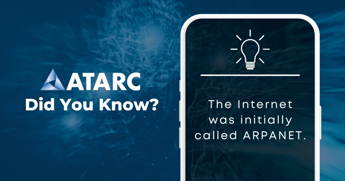 💡 Did you know that the internet, as we know it today, was initially called ARPANET? #ATARC #funfact