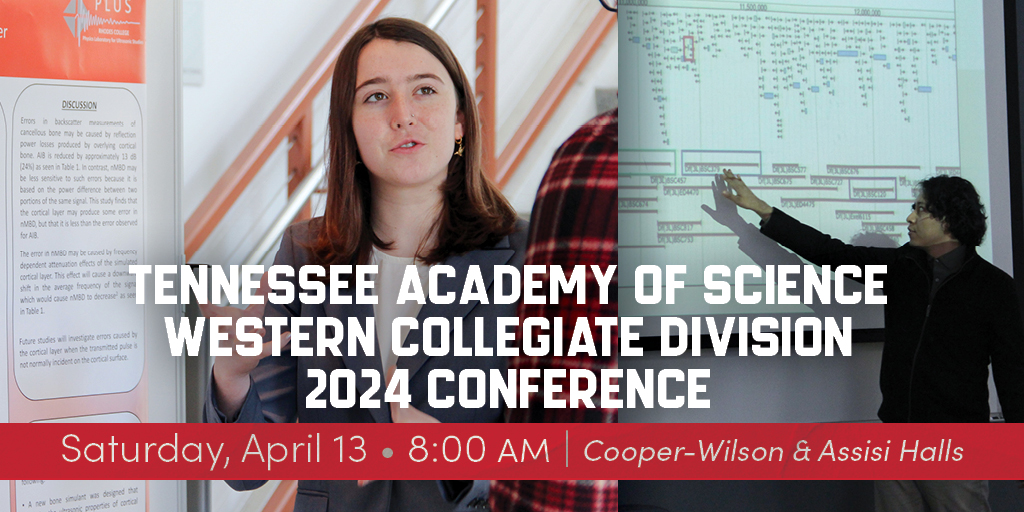 On Saturday, Apr 13th, the Biology Department of CBU will host the annual Western Collegiate Division Meeting of the Tennessee Academy of Science. Students from CBU and local area will present their research on various topics.