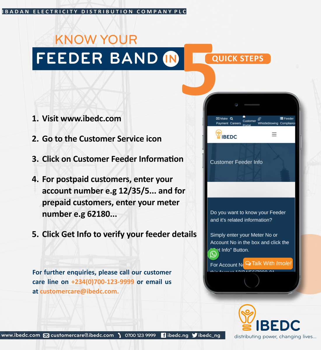 You can easily know your feeder band. #ibedc #distributingpower #changinglives