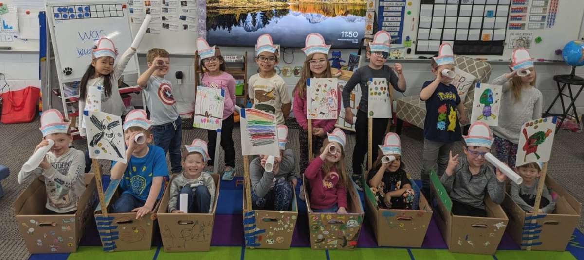 GreendaleLearns's tweet image. At College Park, kindergarten students made ships and created a class fleet after their work studying about explorers! #LearnGrowEngageGreendale #CultivatingExcellence