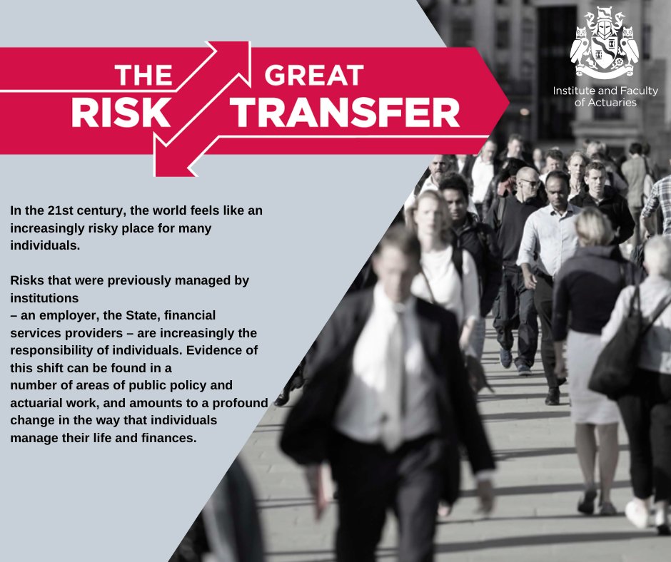 Next Monday we’ll be releasing an output based on recommendations from our Great Risk Transfer campaign and report. Want a reminder about the Great Risk Transfer? Learn why the IFoA and our partners have concerns about the shift in financial risk: actuaries.org.uk/thought-leader…