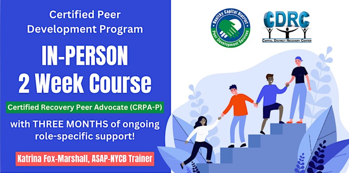 Healthy Capital District is offering courses for provisional certification for the role of Certified Recovery Peer Advocate! We support you through the entire process! Unlike other programs, we provide 3 MONTHS of support after course completion! buff.ly/3vaC7ym