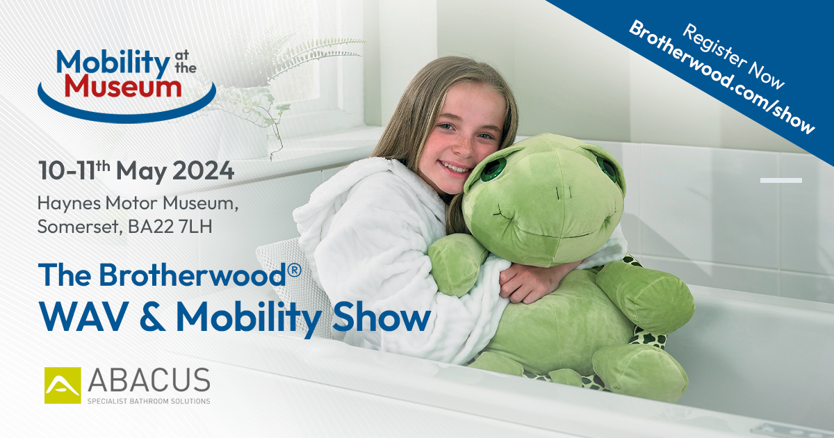 We'll be showcasing Abacus specialist bathing solutions at the free-to-attend Brotherwood WAV & Mobility Show. 10–11 May, Haynes Motor Museum, Somerset. See & trial mobility products & wheelchair accessible vehicles all in one location: brotherwood.com/exhibitions/sh… @BrotherwoodAuto