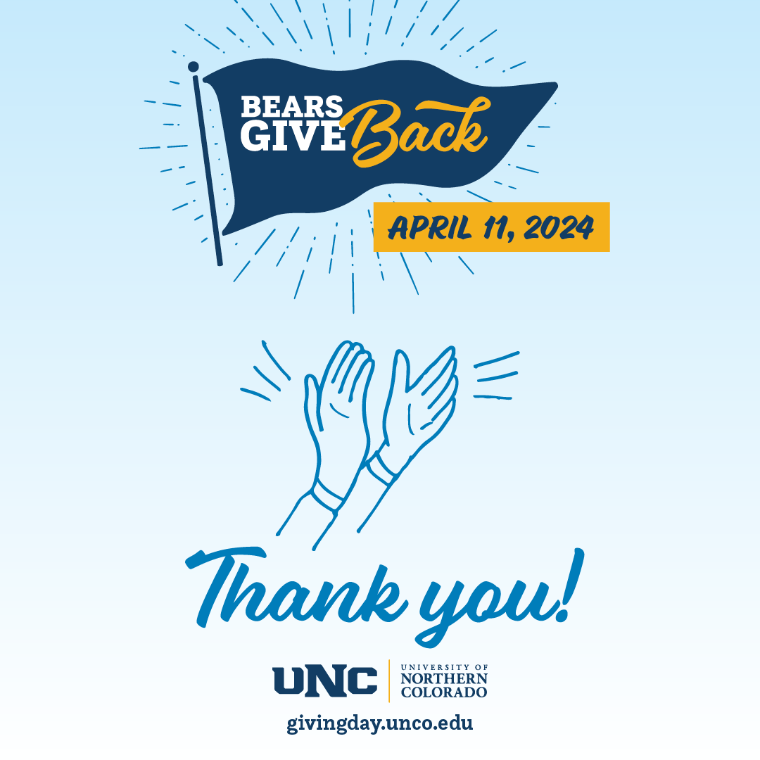 Today is Bears Give Back! Thanks for joining and making a gift to your favorite area of campus. Consider OGE's funds for Education Abroad &amp; International Student Emergency Fund (links in bio). Visit givingday.unco.edu (link in bio) to find out more. #BearsGiveBack #UNCBears