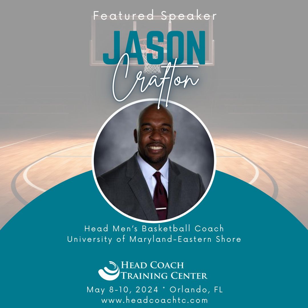 Don’t miss out on learning from University of Maryland Eastern-Shore Head Coach @JCRAFT4 at #HCTC24 & #ACTC24! Off-the-court career development for 🏀 coaches in ☀️! To Register: buff.ly/3u74PQh