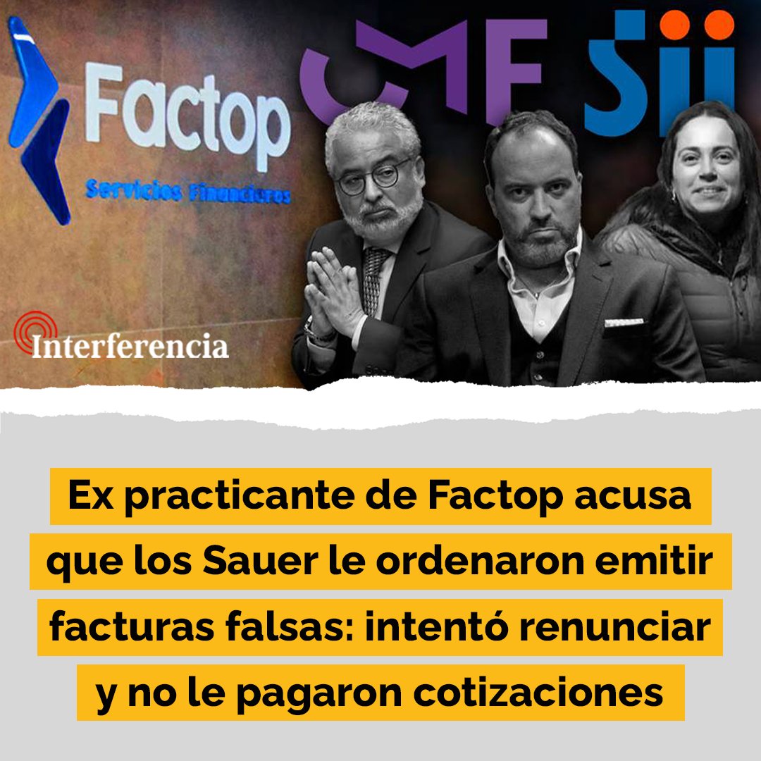 “Los montos eran entregados por Daniel o Ariel y la cantidad de facturas también”, declaró un técnico auditor de 20 años que realizó su práctica en Factop y que reveló la forma de operar de los hermanos Sauer a la PDI. “Dichas facturas no contaban con el procedimiento que yo…