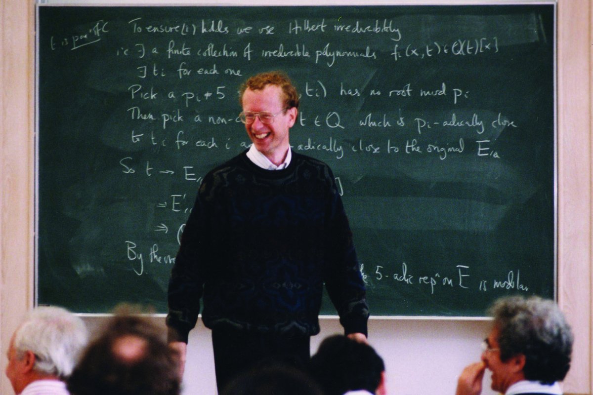 11.IV Our Mathematician of the Day is living legend Sir Andrew Wiles @royalsociety He is best known for having proved Fermat's Last Theorem in 1995 @NewtonInstitute . Awarded the Wolf Prize, the Shaw Prize, the Clay Research Award and the Abel Prize. mathshistory.st-andrews.ac.uk/Biographies/Wi…