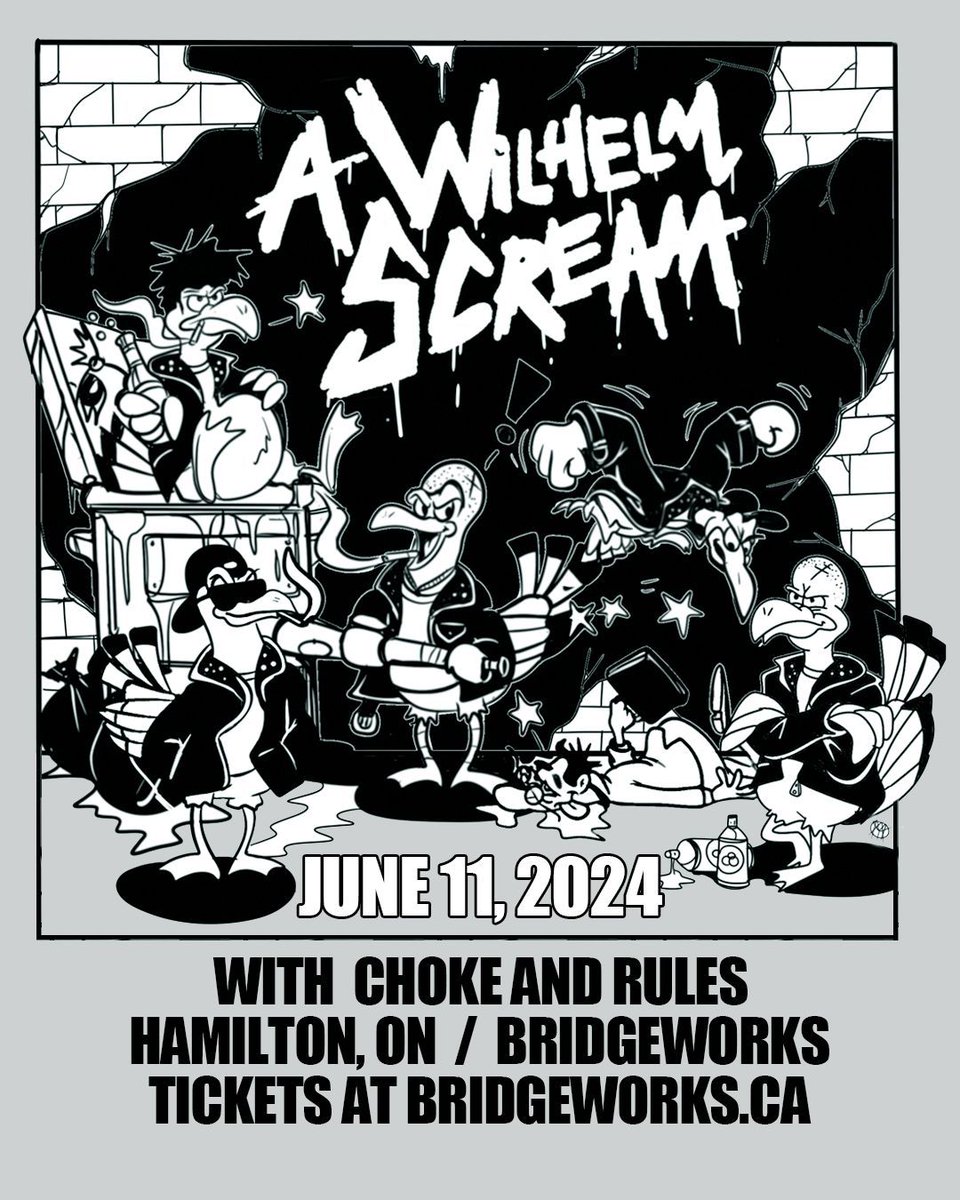 SUPPORT ADDED: Raucous punks Choke and psychedelic hardcore punk rockers RULES join A Wilhelm Scream at Bridgeworks on June 11th! Tickets are on sale now - get yours at bridgeworks.ca! #hamont