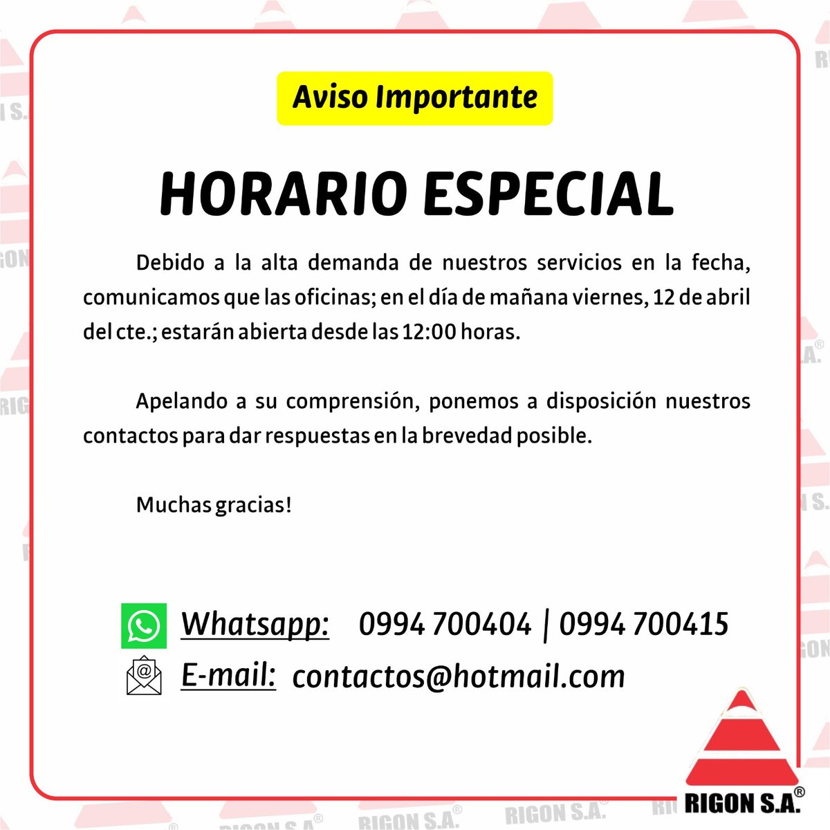 #Comunicado #Aviso #HorarioEspecial #Contactos #seguridad #seguridadprivada #ValetParking #Limpieza.