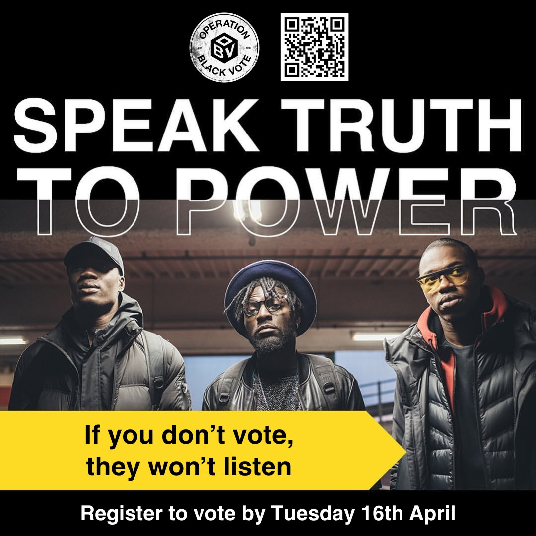 Time is running out ⏳ It's time to take a stand and speak truth to power ✊ If you don't vote, they get to make the rules ❌ #blackvotesmatter #operationblackvote #elections24 #pccelections #londonmayor #mayoralelections