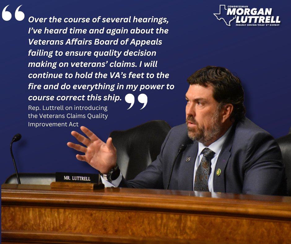 I introduced the Veterans Claims Quality Improvement Act with my colleagues @RepStefanik and @RepGusBilirakis! This legislation would ensure that the Veterans Affairs Board of Appeals provides veterans and their families with legally accurate and fair decisions on their claims…