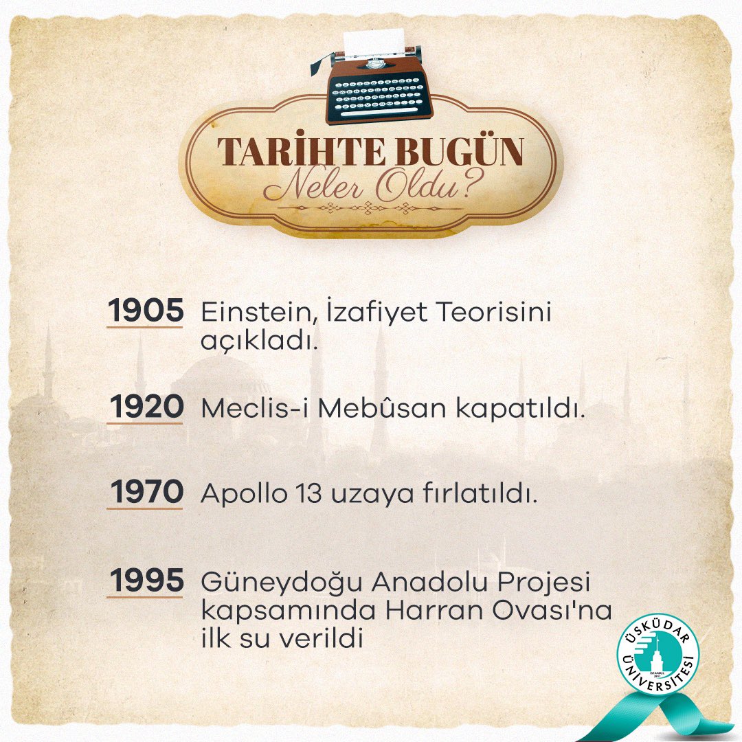 Zamanda yolculuğa hazır mısın Üsküdarlı? Eğer hazırsan tarihte bugün neler olup bittiğine bir göz atalım! 👀 #ÜsküdarÜniversitesi #tarihtebugün #11Nisan