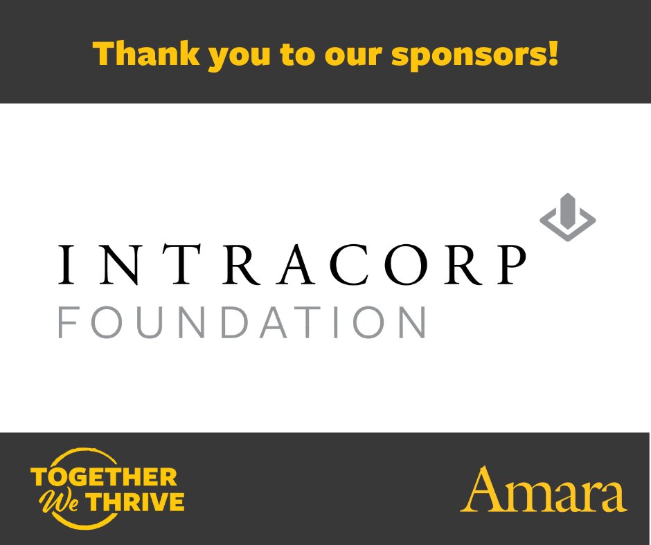 We're sharing our gratitude for our TWT sponsor Intracorp for generously supporting us. Amara brings our community together each year in support of kids & families experiencing #fostercare & w/sponsors like Intracorp, we can help more families soar.
amarafamily.org/togetherwethri…