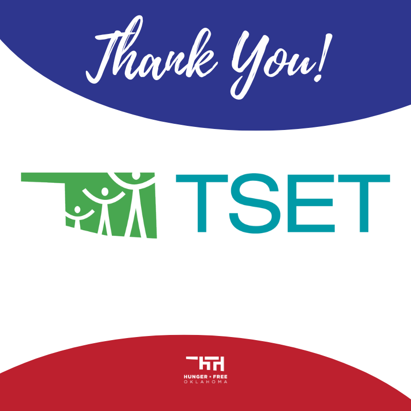 HungerFreeOK's tweet photo. Thank you @OklahomaTSET! Your support helps Oklahomans purchase more fruits & veggies through the Double Up Oklahoma program. #ThankfulThursday #EndHungerInOK https://t.co/991eXZCzQA