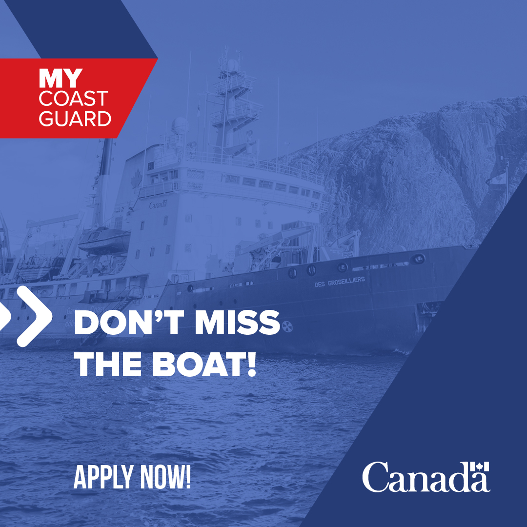 Don’t miss the boat! 🚢🌊 You have until April 15 to apply to one of our various in-demand positions. This is YOUR chance to live the experience of a lifetime every day. Apply now: ccg-gcc.gc.ca/jobs-emplois-e… #CCGCareers #MyCoastGuard