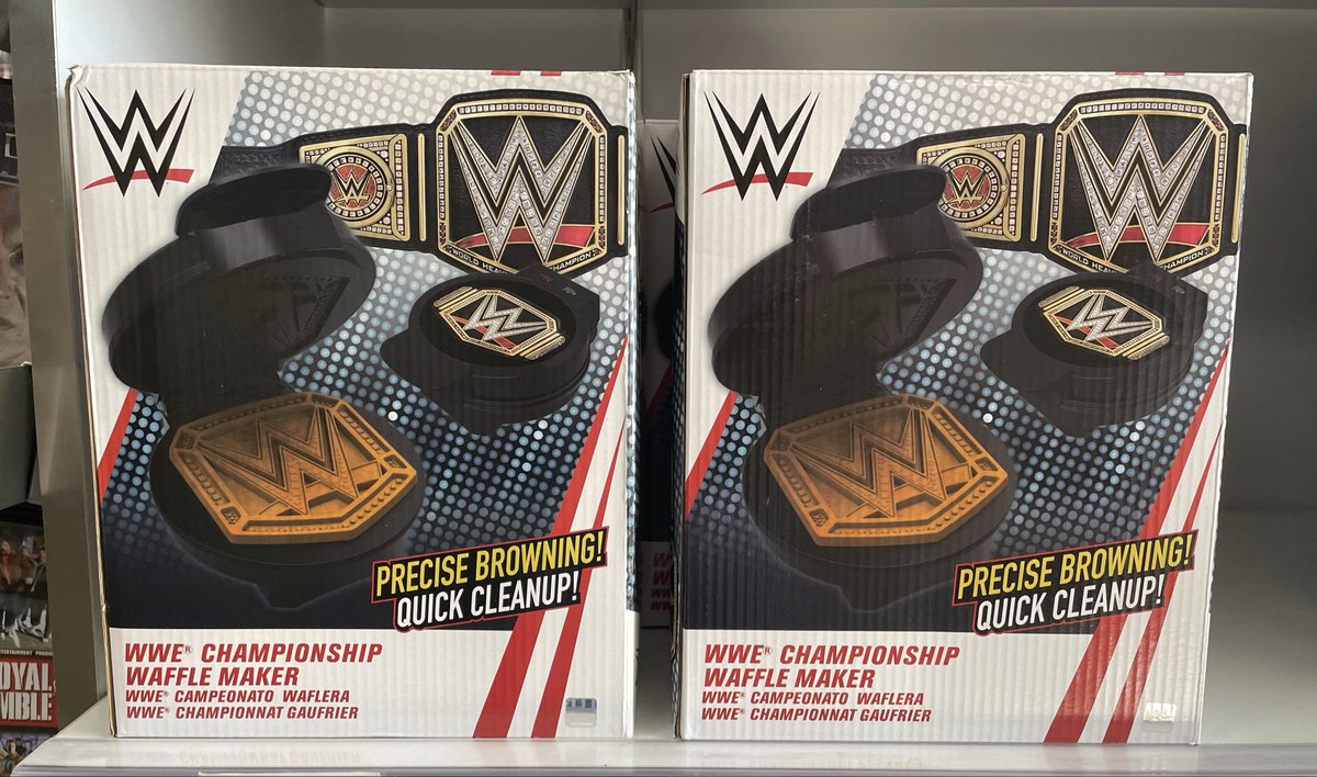 Open today 10-5pm To be a true Champion, you need to eat like one. We’ve got just the thing for you. WWE Championship Waffle Maker. Yep - you heard us correctly. Come in & get yours. On sale for only $39.95. 🌵#wgsphx #wrestlingstore