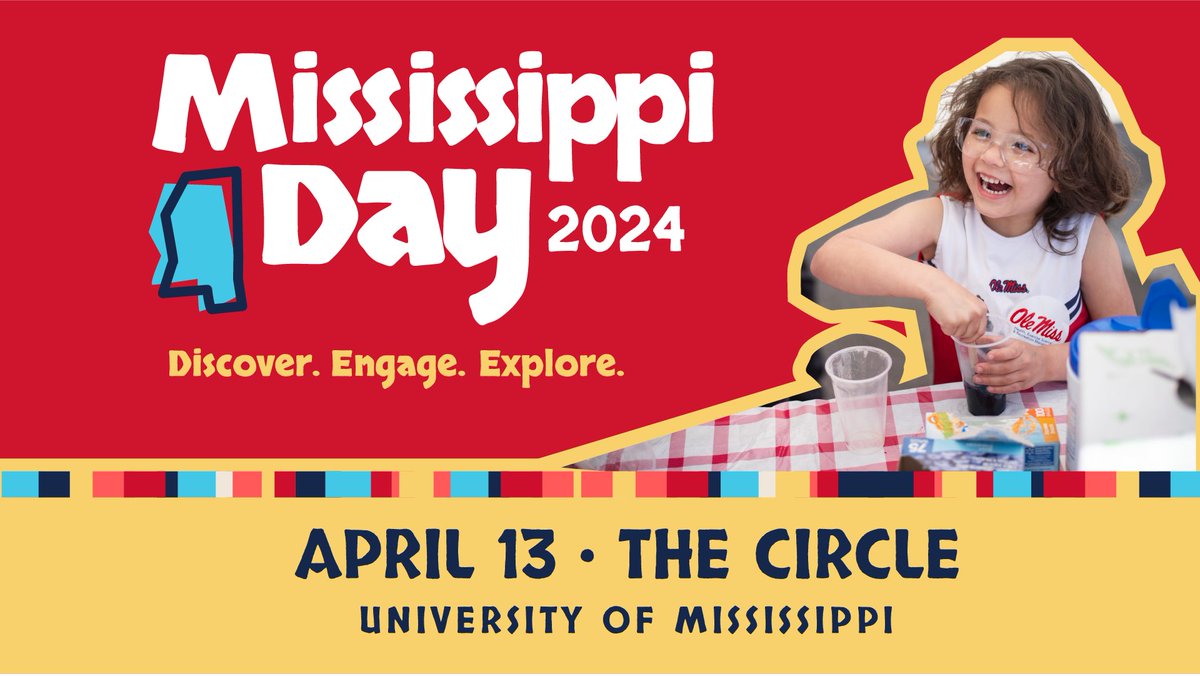 Mississippi Day is coming! When: 4/13/24 Where: The Circle Who's Invited: You! Come ready to discover, engage and explore how the university continues to advance our state and shape our future. More Info: bit.ly/3MwEPob