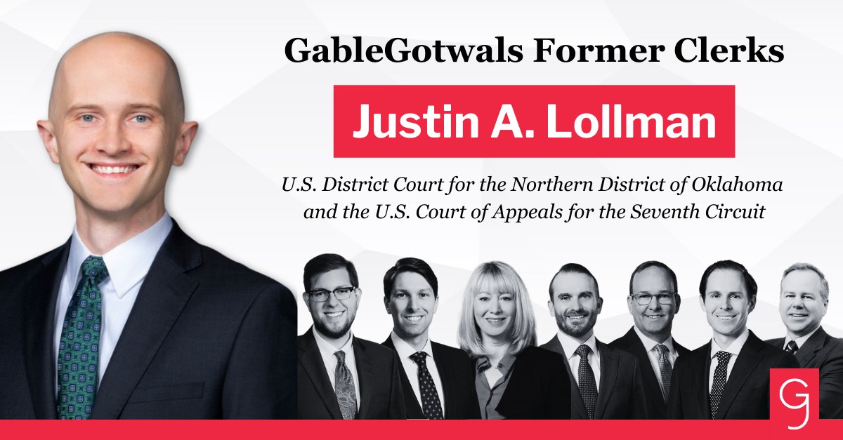 Did you know that several GableGotwals attorneys are former judicial clerks? Their unique experiences provide critical insight into how judges view and consider cases. Justin focuses on appeals, commercial litigation, and white-collar criminal defense. ow.ly/CmFB50R9HSj