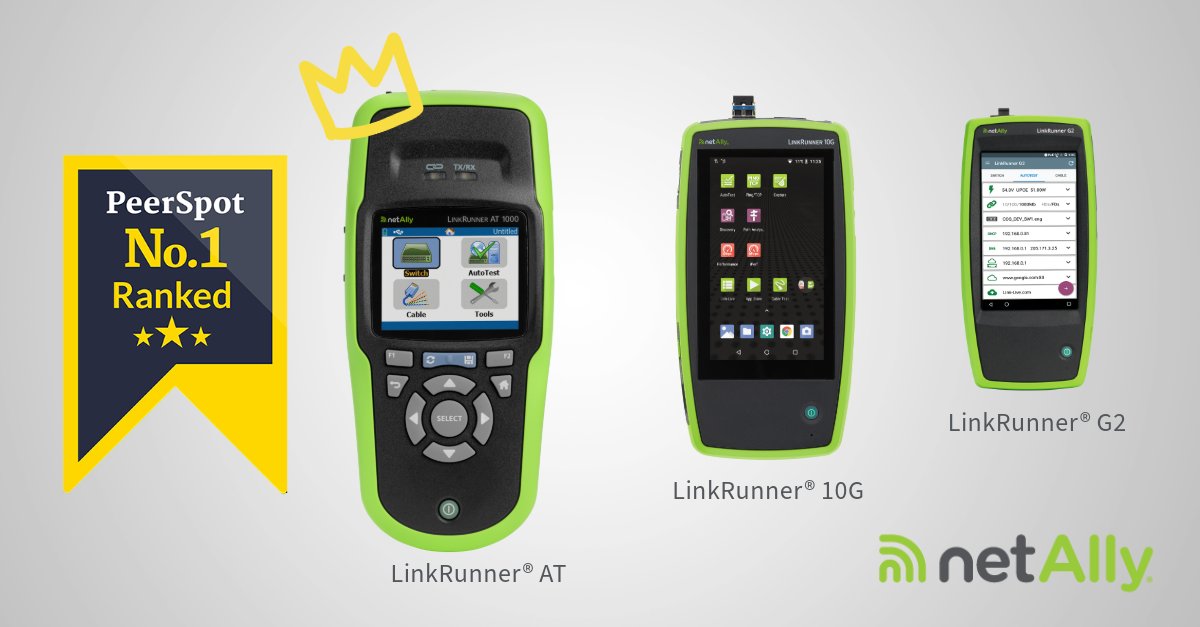 Are you in the market for a network troubleshooting tool that's ranked #1 in its class? 👑 Check out the #LinkRunner ow.ly/Om0S50RaTzc #NetAlly #LinkRunner #BestinClass