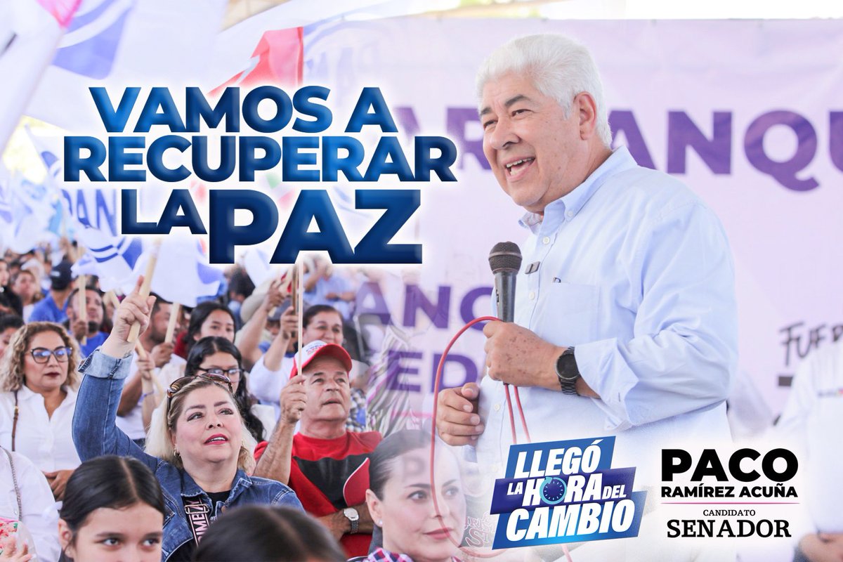 Nuestra prioridad es recuperar la paz y tranquilidad de nuestro Estado y país, con la coalición vamos a recuperar lo más importante para nuestras familias, su seguridad.🤞🏻💙 #LlegóLaHora #MxSinMiedo #VotaPAN #PacoSenador