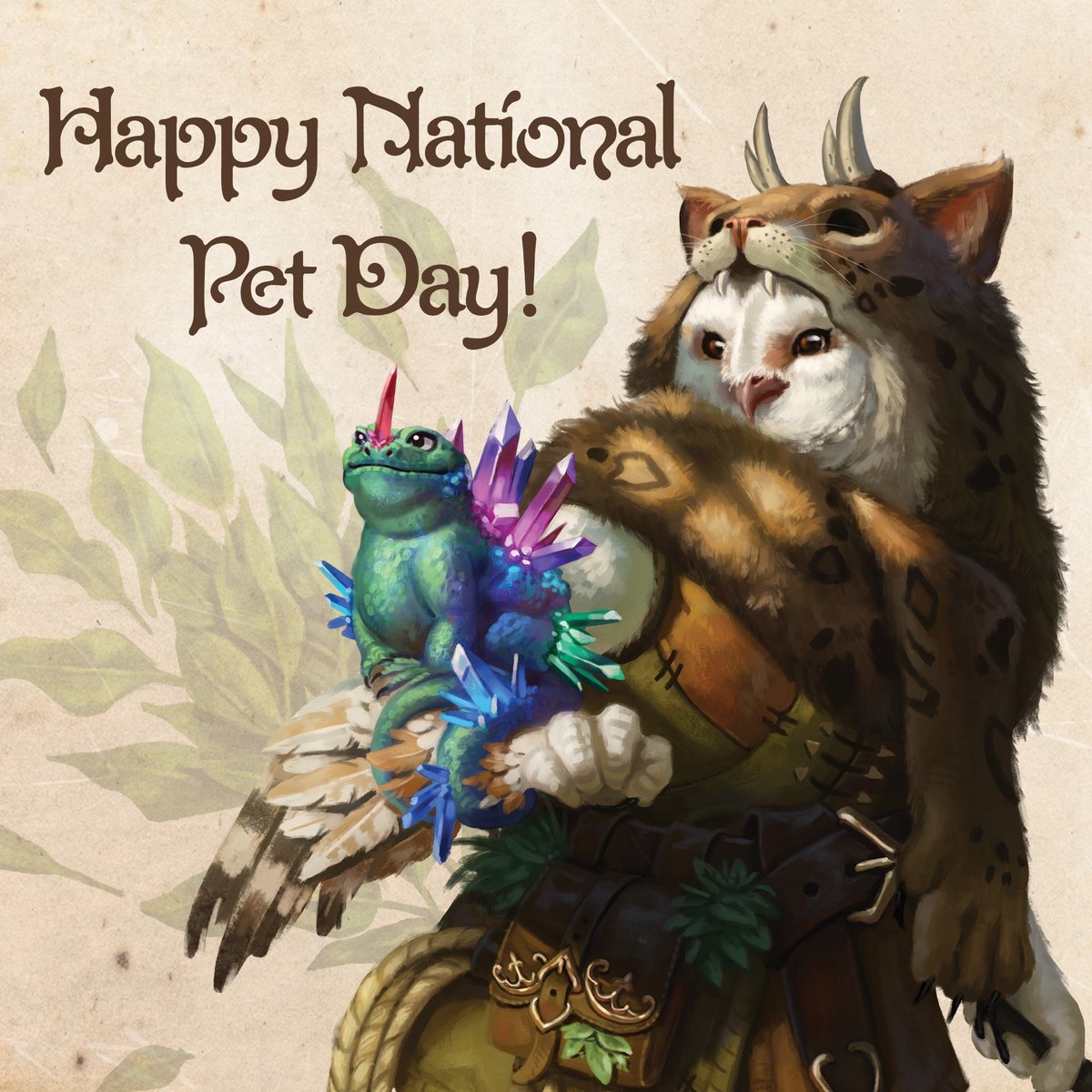 Happy National Pet Day! 🐾 Be sure to treat your animal companions extra special today! Strig Hunter Artwork by Christina Kraus (@ElbenherzArt) for Humblewood 🌳🦉