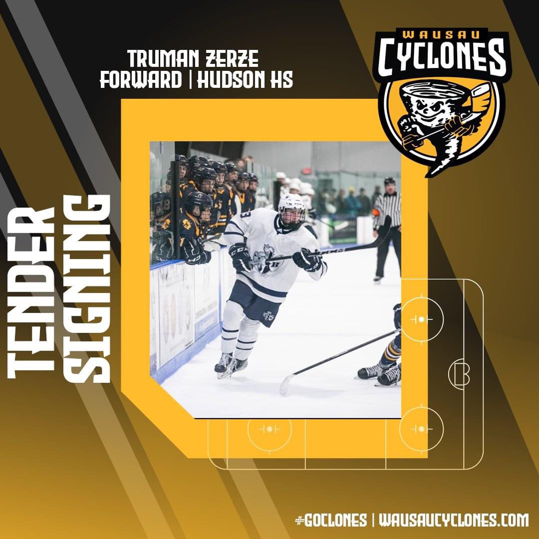 NEWS | Cyclones sign forward Truman Zerse from Hudson HS to a 2024-25 season tender agreement. #WelcometoWausau Details⬇️ wausaucyclones.com/zerse/