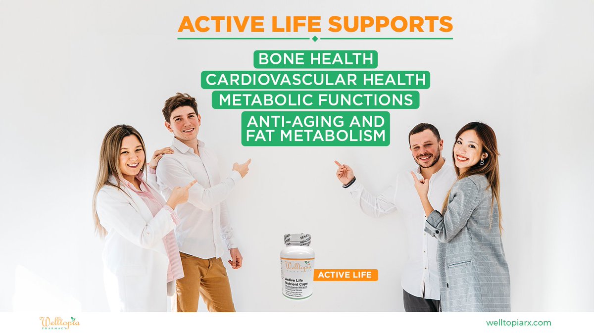 Boost your overall health and immunity with Active Life Multivitamin - Active Life Nutrient Caps are a balanced vitamin/mineral/trace element supplement. Over 22 essential nutritional ingredients in a convenient once-daily capsule. Try Now: welltopiarx.com/product/brands…