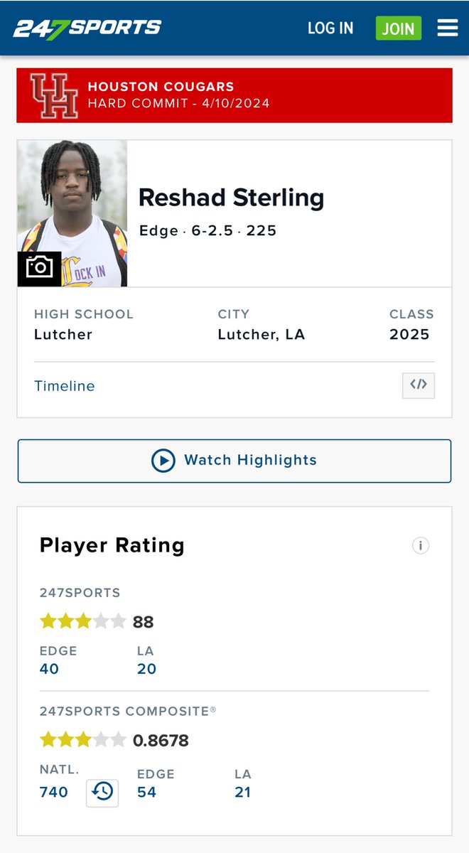 Blessed to be Ranked as a 3⭐️ by 247Sports!! 😁 
#ThankYouLord #OnlyTheBeginning #Future⭐️ #GoCoogs🐾