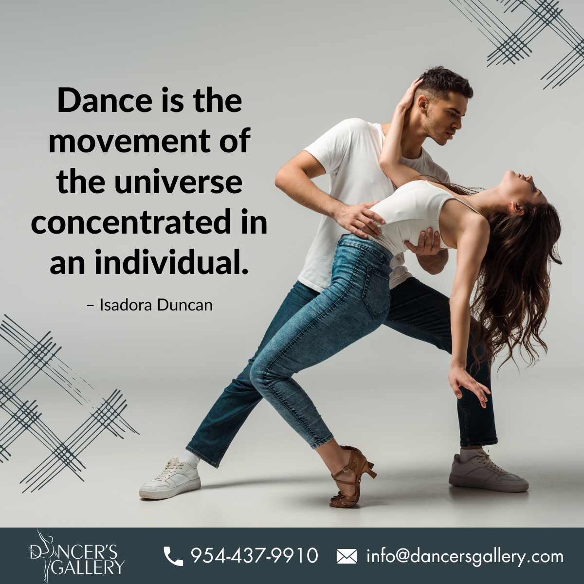 “Dance is the movement of the universe concentrated in an individual.” – Isadora Duncan

#quoteoftheday #dancestudiomiami #danceclasses #dancelover #dancelove #dancegoals #dancelife #lovefordance #miamidanceclasses #coopercitydancestudio #dancestudiocoopercity #davieflorida