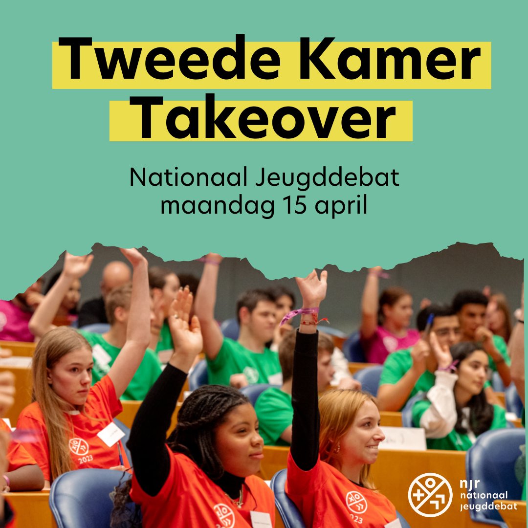Tweede Kamer Takeover! 👏15 april gaan 110 jongeren uit heel Nederland in gesprek met politici. Ze hebben samen aan voorstellen gewerkt rondom vier thema's die invloed hebben op het leven van jongeren, zoals de invloed van social media op de mentale gezondheid van jongeren.