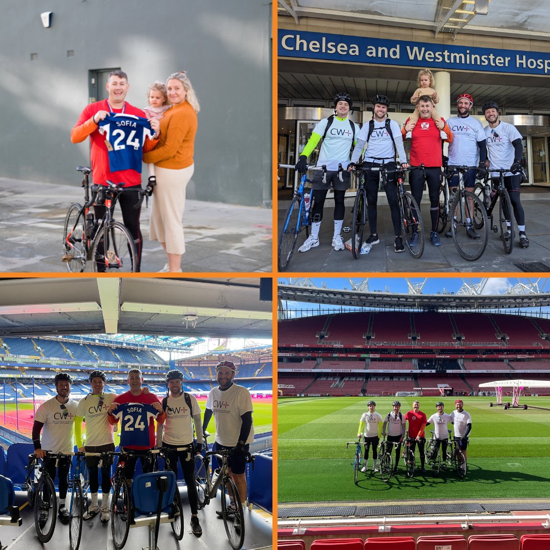 Last month Peter Brooks & friends cycled 90km around the London Premier League Football Clubs to help raise awareness of #sepsis following his daughter Sofia’s experience: justgiving.com/crowdfunding/s… Funds raised will be split between UKST & @ChelwestFT's charity. Thanks so much!🧡