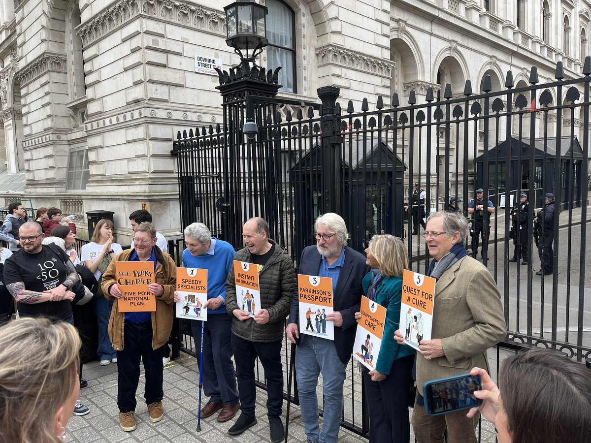 We are delighted to be at Downing Street with the Movers & Shakers as they hand in their Parky Charter today. We stand alongside @ParkinsonsUK and @SpotlightYOPD to support the Charter which calls on the government to take action to improve the lives of people with #Parkinsons.