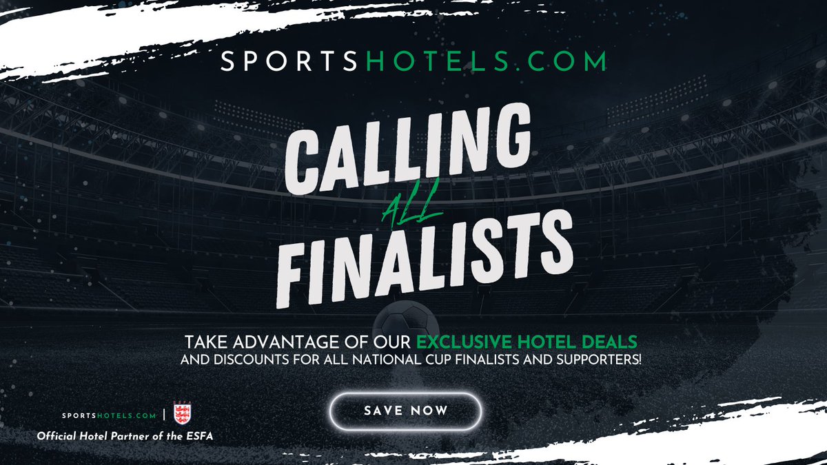 💥Partner Post💥 Congratulations on making it to the ESFA National Finals! We're thrilled to see your team's hard work paying off Send @Sportshotels_ an email: info@sportshotels.com with your requirements and they will get back to you with some great hotel deals