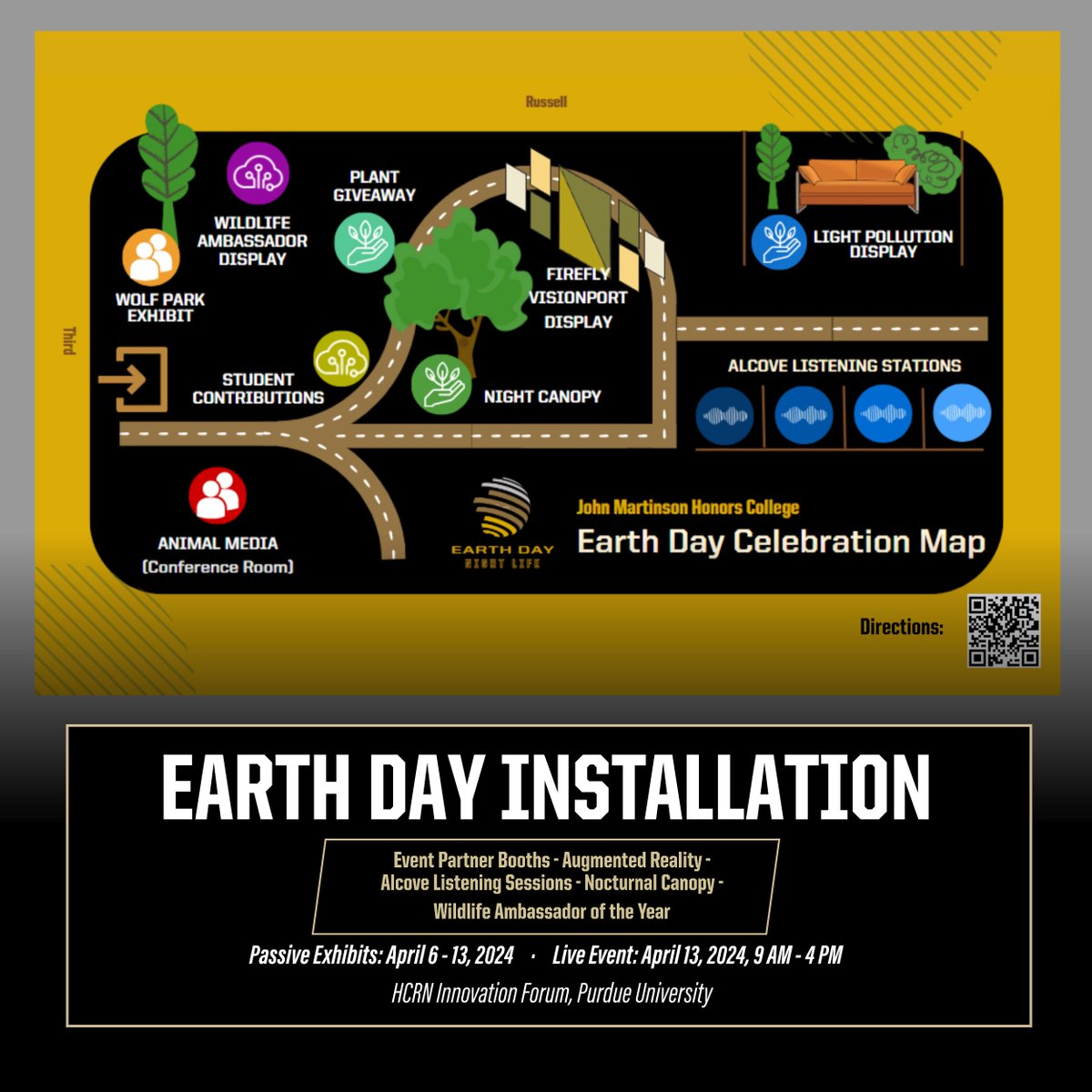 Join us for an immersive Earth Day experience! Explore our free installation at HCRN from April 6-13, featuring interactive booths, augmented reality, and more. Don't miss us at the JMHC Open House on April 12 from 3-5 p.m. and at the live event on Saturday!
