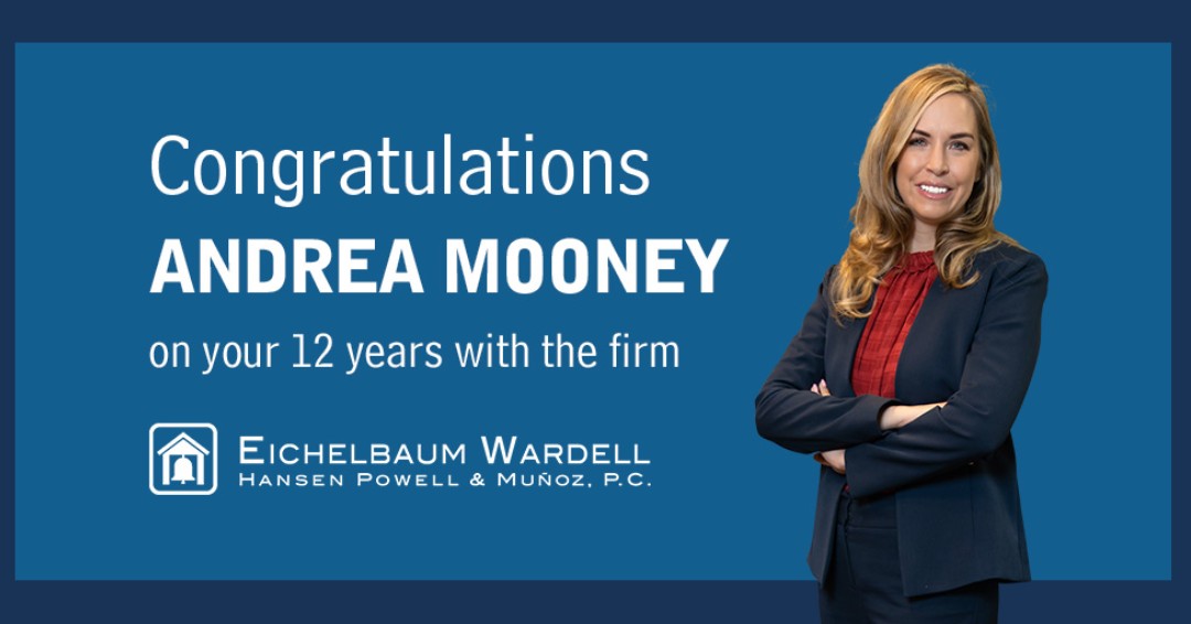 Celebrating a dozen years of excellence and dedication! 🥳🎉 Today, we extend our warmest congratulations to Andrea Mooney on her remarkable 12-year work anniversary as a valued shareholder attorney. #txed #WorkAnniversary #EichelbaumWardell