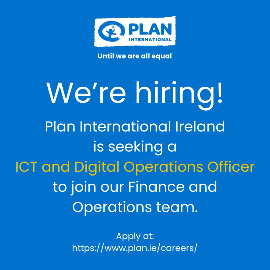 We're hiring! To apply for this role, follow the link👉plan.ie/careers/