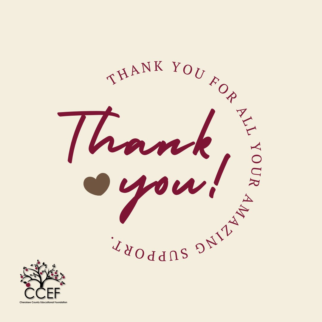 🌟 A heartfelt THANK YOU to all our incredible sponsors, dedicated board members, and the tireless volunteers who breathe life into our mission every day.

#Gratitude #CCSDFam #CommunityImpact #Cherokeecountyeducationalfoundation #CCEF #CherokeeCounty