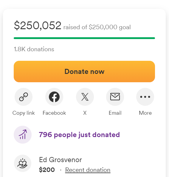 CalEvans's tweet photo. BOOM!

Thank you Ed for putting us over the top! :) 

https://t.co/WTwJmhRZX8 https://t.co/67h7qBVWFk