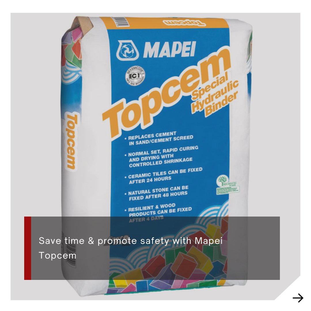 @MapeiUKLtd Topcem and Topcem Pronto are rapid-drying screeds that speed up floor installation while ensuring high performance and safety. Visit the link below ~ sbhonline.co.uk/news/save-time… #SelfBuildHomes #SelfbuilderHomemaker #SelfBuild #Mapei #flooring #screed #smoothing #floors