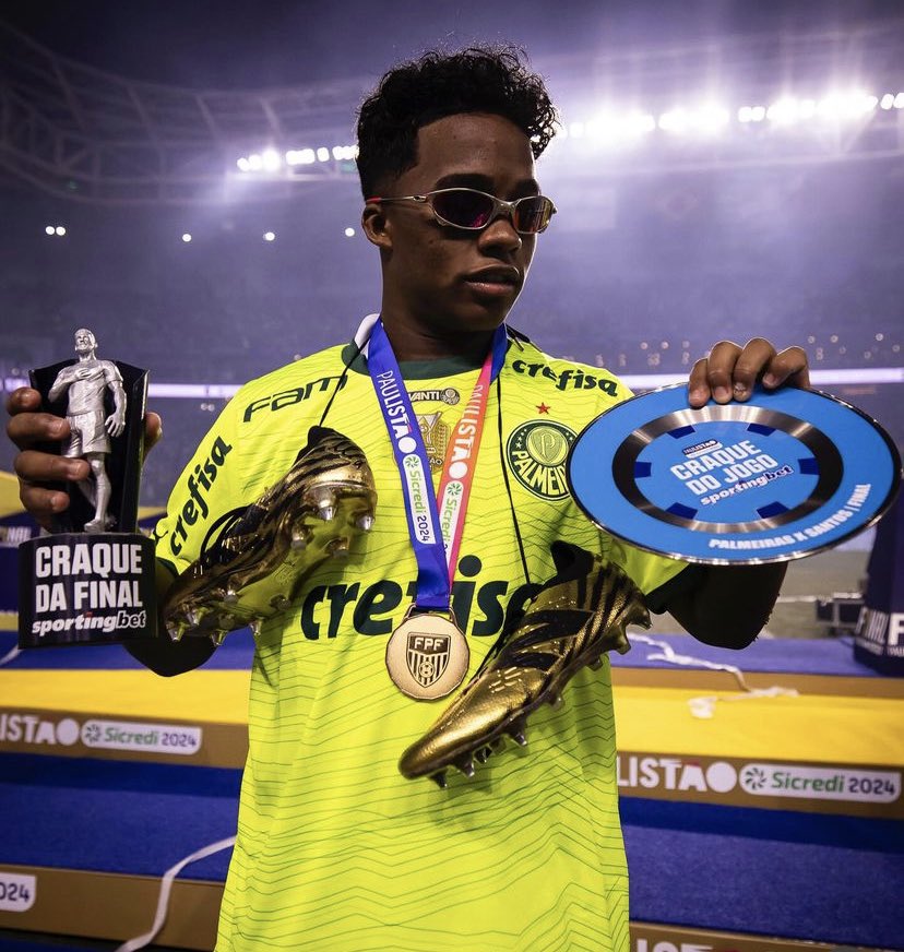 _Twoskies's tweet photo. Endrick has won his 5th title as a professional. 

The kid already has a superstar aura. 

Footballs next big thing, excited to see how he performs at Real Madrid. https://t.co/eP5fiiFDg2