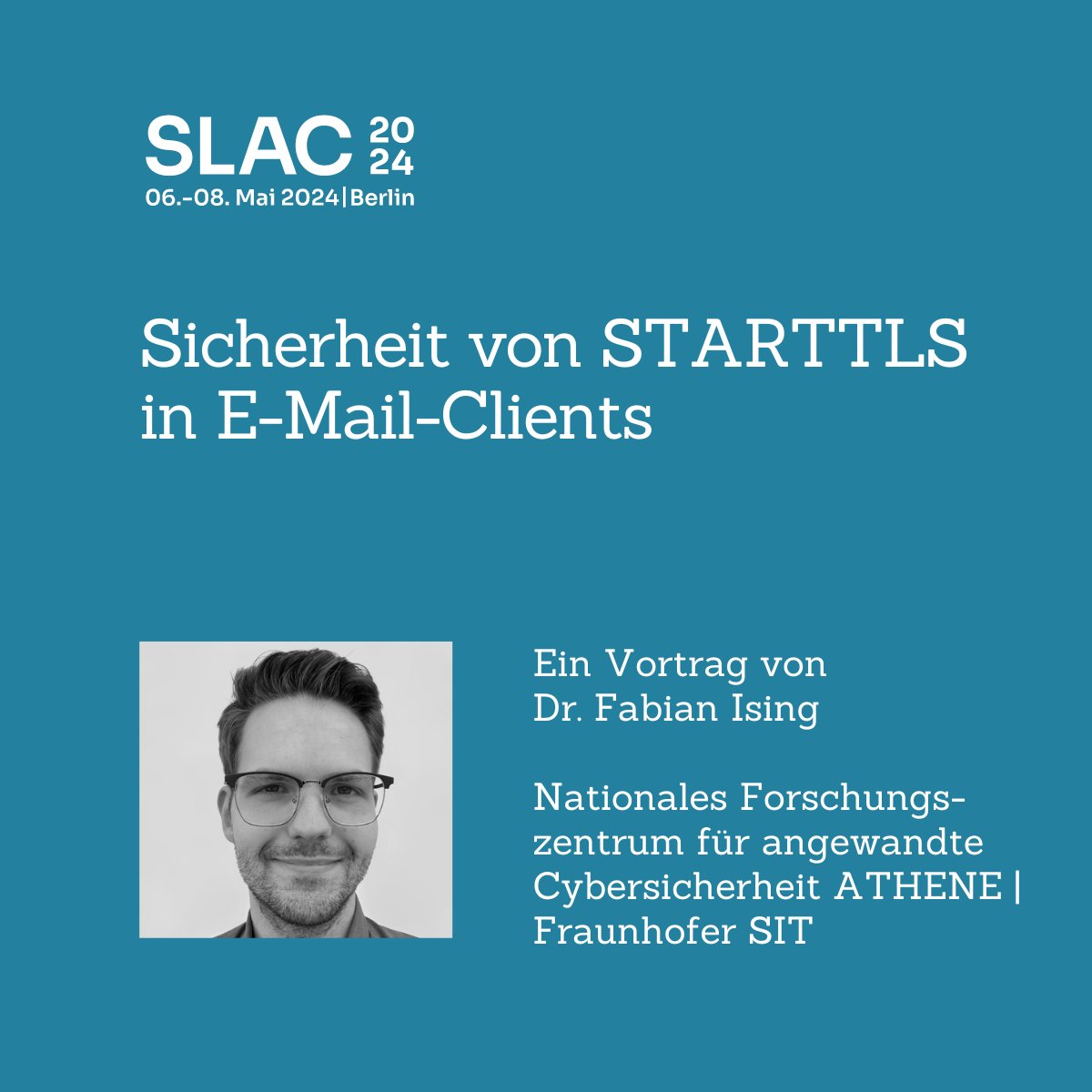 👉 Wie sicher ist #STARTTLS in IMAP, SMTP und POP3? Die Frage beantwortet Dr. Fabian Ising (<a href="/ATHENECenter/">ATHENE</a>, <a href="/FraunhoferSIT/">Fraunhofer SIT</a>) im Vortrag auf unserer SLAC 2024. Er zeigt u.a. konkrete Beispiele für Sicherheitslücken. Jetzt #SLAC-Tickets sichern: slac-2024.de 😀