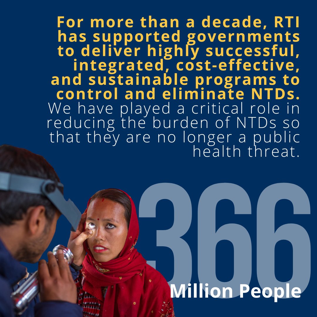 More than 1B people around the🌍are affected by neglected tropical diseases (NTDs). We're proud to implement @USAIDGH's Act to End NTDs | East program, which supports countries to reach their NTD control and elimination goals. #WorldHealthDay #beatntds rti.org/impact/act-end…