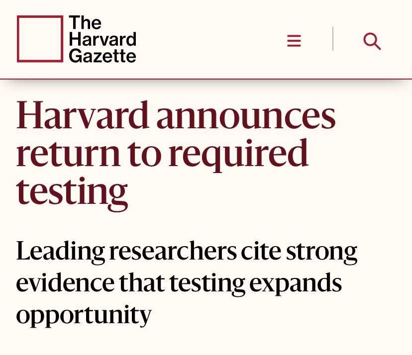 BREAKING: Harvard has reversed course and will require applicants to submit standardized tests scores in the next application cycle. “For the Class of 2029 admissions cycle, Harvard will require submission of scores for the SAT or ACT. In exceptional cases in which applicants…