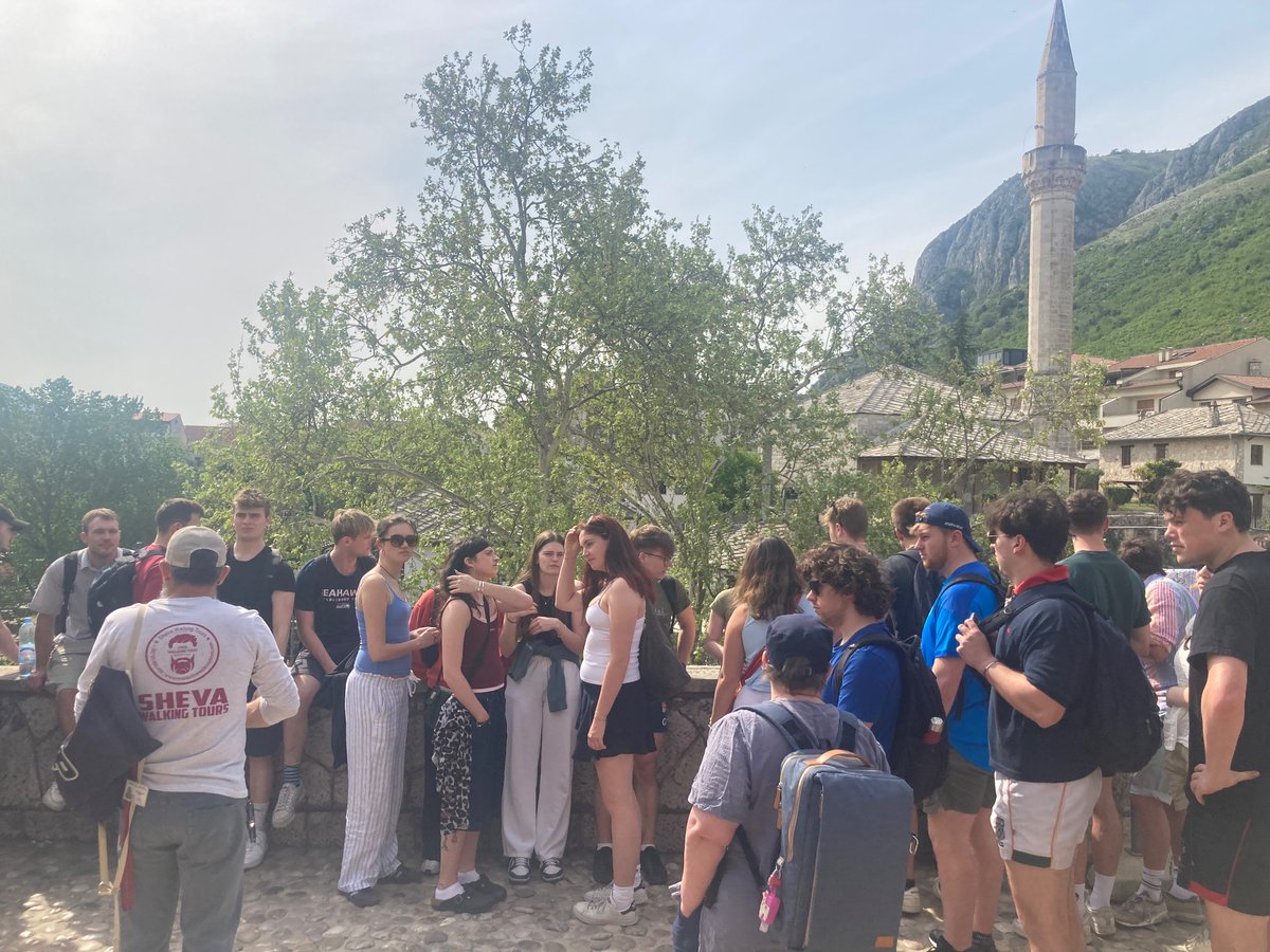 The students were captivated by Ševko talking about Mostar and his personal experience of the place – working with people with a deep knowledge of Bosnia and Herzegovina 🇧🇦 really enhances the student experience on the @NCL_Geography undergraduate field course to the country