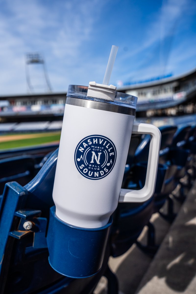 Stay hydrated with your new favorite Stanley Cup dupe, Nashville Sounds edition 😜 Get tickets for May 1st: bit.ly/3QYEIUi | @FirstHorizonBnk