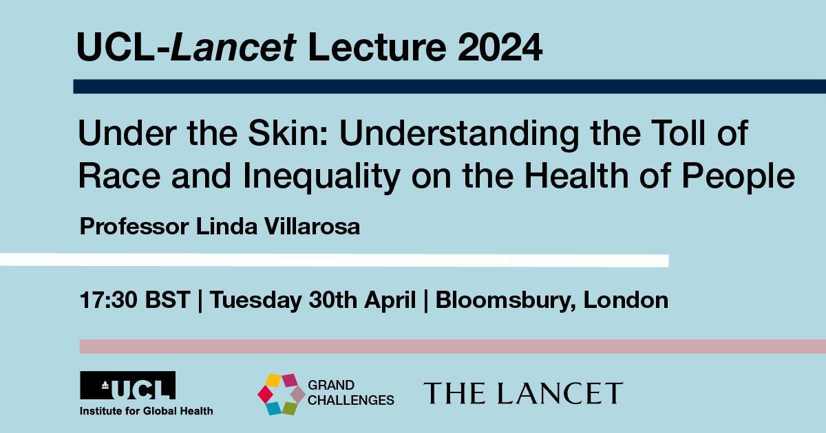 📅 Join the UCL-Lancet Lecture 2024 with Prof @lindavillarosa taking place on 30 April. Register your place ⬇️ bit.ly/3It5sXU @UCLGlobalHealth @GrandChallenges @TheLancet